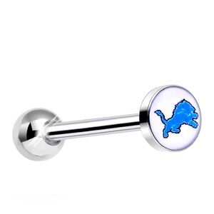 Detroit Lions Logo Barbell Tongue Ring